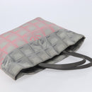 CHANEL New Travel Line Tote Bag Canvas Gray Silver CC Auth bs37392A-6