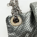 CHANEL 2.55 Chain Shoulder Bag Punching Leather Green Silver CC Auth bs37393V-15