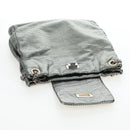 CHANEL 2.55 Chain Shoulder Bag Punching Leather Green Silver CC Auth bs37393V-17