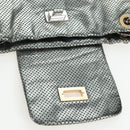 CHANEL 2.55 Chain Shoulder Bag Punching Leather Green Silver CC Auth bs37393V-18