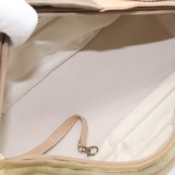CHANEL Paris Biarritz Shoulder Bag Coated Canvas Gold Silver CC Auth bs37395
