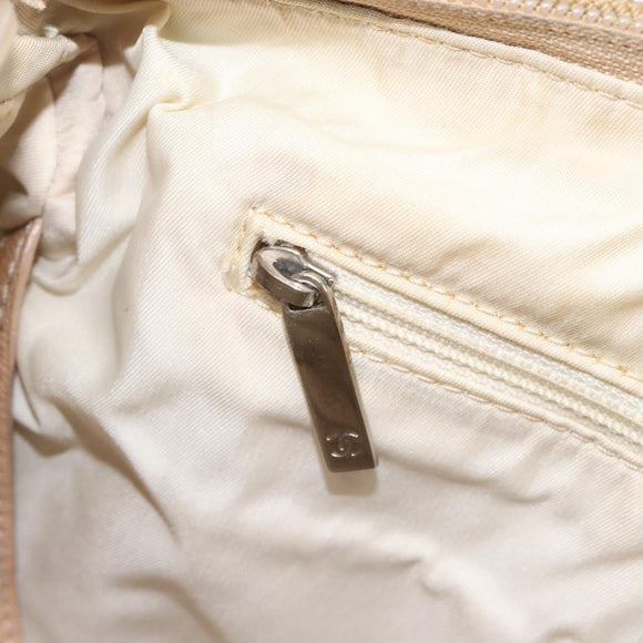 CHANEL Paris Biarritz Shoulder Bag Coated Canvas Gold Silver CC Auth bs37395