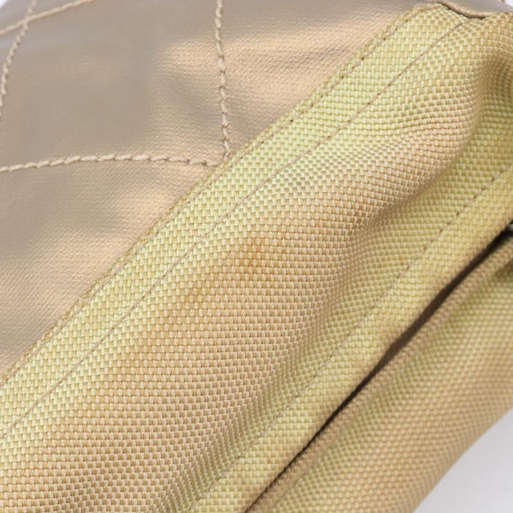 CHANEL Paris Biarritz Shoulder Bag Coated Canvas Gold Silver CC Auth bs37395