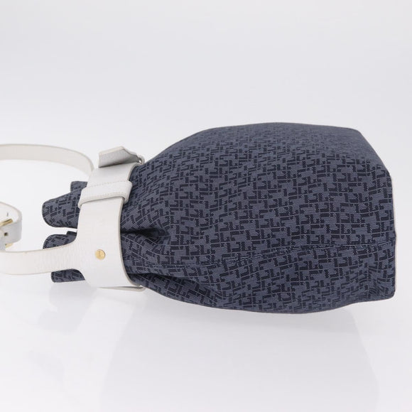 LOEWE Shoulder Bag Canvas Blue Gold Auth bs37397A