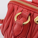 Miu Miu Matelasse Hand Bag Leather 2way Red Gold Auth bs37398-22