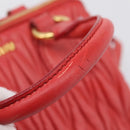 Miu Miu Matelasse Hand Bag Leather 2way Red Gold Auth bs37398-9