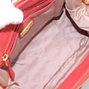Miu Miu Matelasse Hand Bag Leather 2way Red Gold Auth bs37398-11