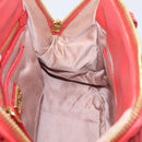 Miu Miu Matelasse Hand Bag Leather 2way Red Gold Auth bs37398-25