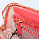 Miu Miu Matelasse Hand Bag Leather 2way Red Gold Auth bs37398-27