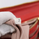 Miu Miu Matelasse Hand Bag Leather 2way Red Gold Auth bs37398-12