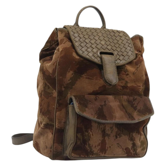 BOTTEGA VENETA Backpack Suede Brown Auth bs37401