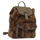 BOTTEGA VENETA Backpack Suede Brown Auth bs37401-1