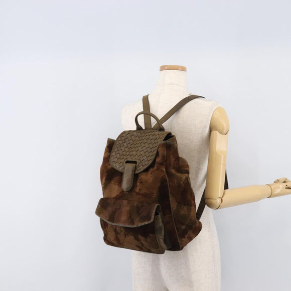 BOTTEGA VENETA Backpack Suede Brown Auth bs37401