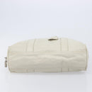 PRADA Tote Bag Leather White Silver Auth bs37404-10