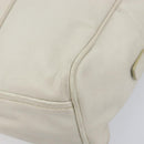 PRADA Tote Bag Leather White Silver Auth bs37404-11