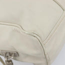PRADA Tote Bag Leather White Silver Auth bs37404-12