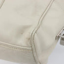 PRADA Tote Bag Leather White Silver Auth bs37404-13