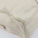 PRADA Tote Bag Leather White Silver Auth bs37404-14