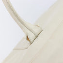 PRADA Tote Bag Leather White Silver Auth bs37404-19
