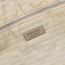 PRADA Tote Bag Leather White Silver Auth bs37404-20