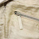 PRADA Tote Bag Leather White Silver Auth bs37404-24