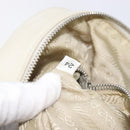 PRADA Tote Bag Leather White Silver Auth bs37404-26