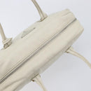 PRADA Tote Bag Leather White Silver Auth bs37404-6