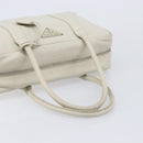 PRADA Tote Bag Leather White Silver Auth bs37404-7