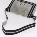 CHANEL Chanel Sports Messenger Bag Nylon Silver CC Auth bs37405-9