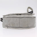 CHANEL Chanel Sports Messenger Bag Nylon Silver CC Auth bs37405-7