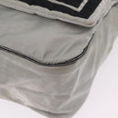 CHANEL Chanel Sports Messenger Bag Nylon Silver CC Auth bs37405-20
