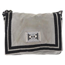 CHANEL Chanel Sports Messenger Bag Nylon Silver CC Auth bs37405-13