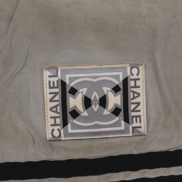 CHANEL Chanel Sports Messenger Bag Nylon Silver CC Auth bs37405