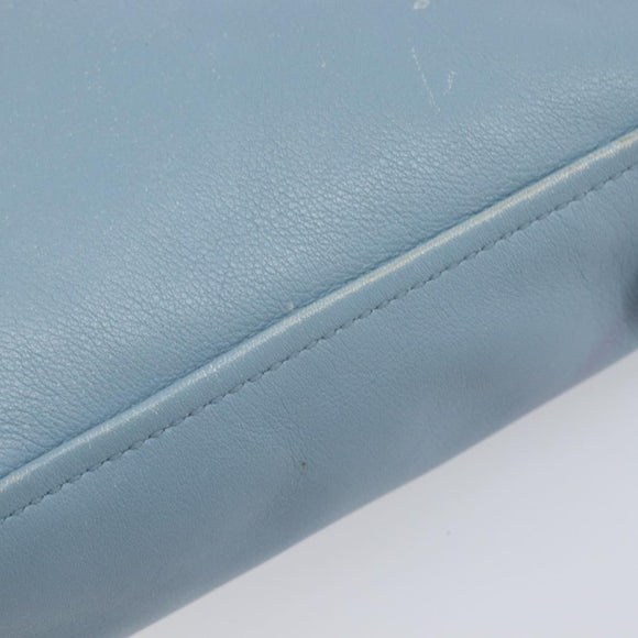 BALENCIAGA Triangle Duffel Bag Leather 2way Light Blue 531048 Auth bs37406
