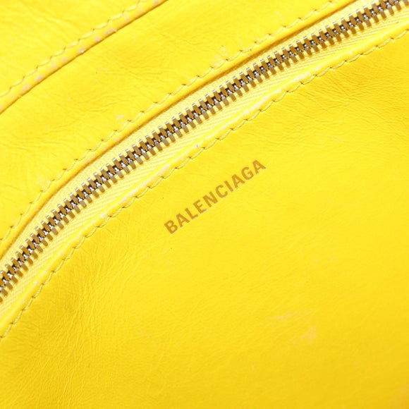 BALENCIAGA Triangle Duffel Bag Leather 2way Light Blue 531048 Auth bs37406