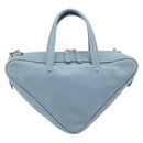 BALENCIAGA Triangle Duffel Bag Leather 2way Light Blue 531048 Auth bs37406-2