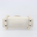 Balenciaga Rope Handle Navy Cabas Bag Leather 2way White 390346 Auth bs37408-5