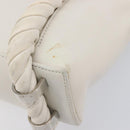 Balenciaga Rope Handle Navy Cabas Bag Leather 2way White 390346 Auth bs37408-16