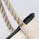 Balenciaga Rope Handle Navy Cabas Bag Leather 2way White 390346 Auth bs37408-21