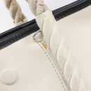 Balenciaga Rope Handle Navy Cabas Bag Leather 2way White 390346 Auth bs37408-23