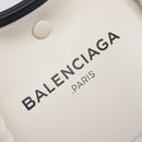 Balenciaga Rope Handle Navy Cabas Bag Leather 2way White 390346 Auth bs37408-24