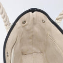 Balenciaga Rope Handle Navy Cabas Bag Leather 2way White 390346 Auth bs37408-26