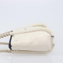 Balenciaga Rope Handle Navy Cabas Bag Leather 2way White 390346 Auth bs37408-4