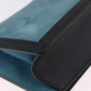 LOEWE Barcelona Shoulder Bag Suede Blue Silver Auth bs37409A-16