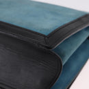 LOEWE Barcelona Shoulder Bag Suede Blue Silver Auth bs37409A-17