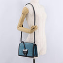 LOEWE Barcelona Shoulder Bag Suede Blue Silver Auth bs37409A-26