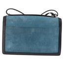 LOEWE Barcelona Shoulder Bag Suede Blue Silver Auth bs37409A-2