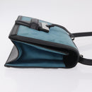 LOEWE Barcelona Shoulder Bag Suede Blue Silver Auth bs37409A-3