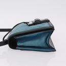 LOEWE Barcelona Shoulder Bag Suede Blue Silver Auth bs37409A-4