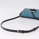 LOEWE Barcelona Shoulder Bag Suede Blue Silver Auth bs37409A-7